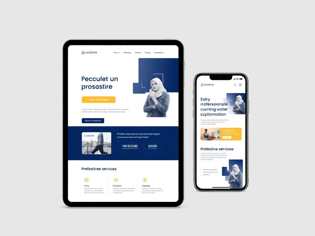 Professional services website on tablet and phone